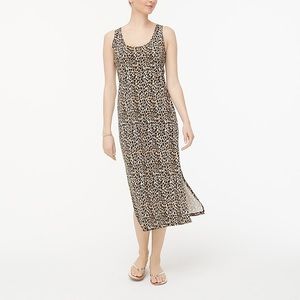 J Crew Animal-print sleeveless knit midi dress